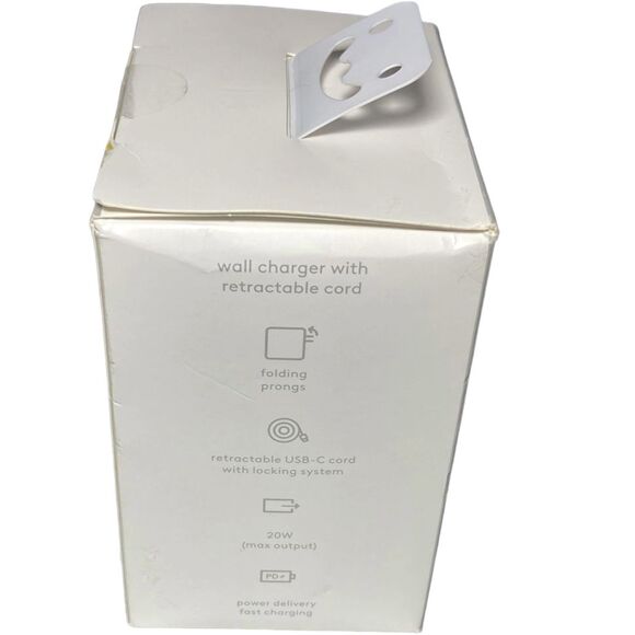 Heyday Wall Charger Retractable 3ft USB-C Cable Fast Charge Phone Tablet Black - Picture 8 of 8